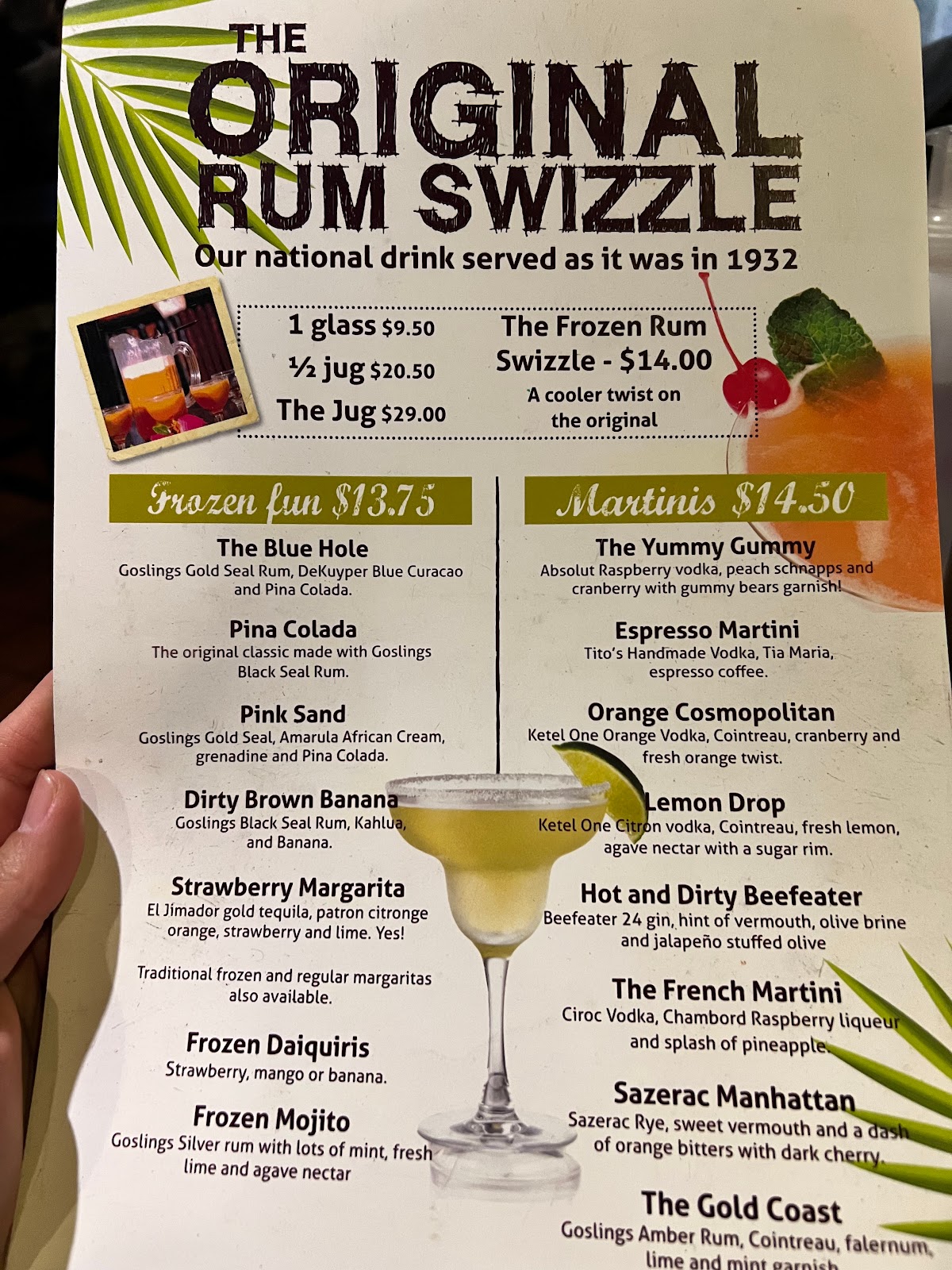 Menu image of  The Swizzle Inn Pub and Restaurant